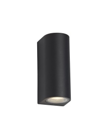 D0593  Tomar Wall Lamp 2 Light Curved Outdoor IP54 Sand Black